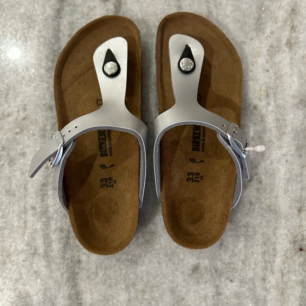 Birkenstock Kids Sandals - Silver and Brown - Picture 6 of 10